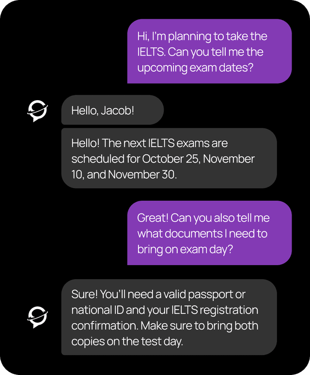 Chatbot handling student query